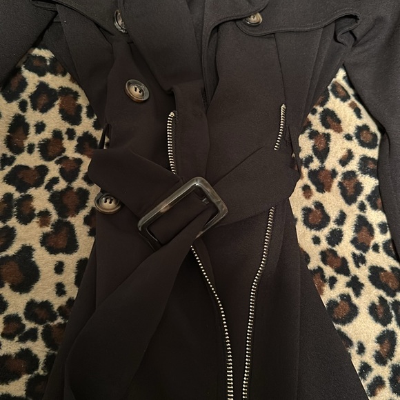 Black Fashion Nova Buckle Trench Coat - Picture 4 of 4